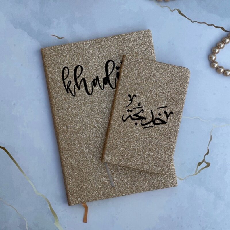 Gold Glitter Notebook Set