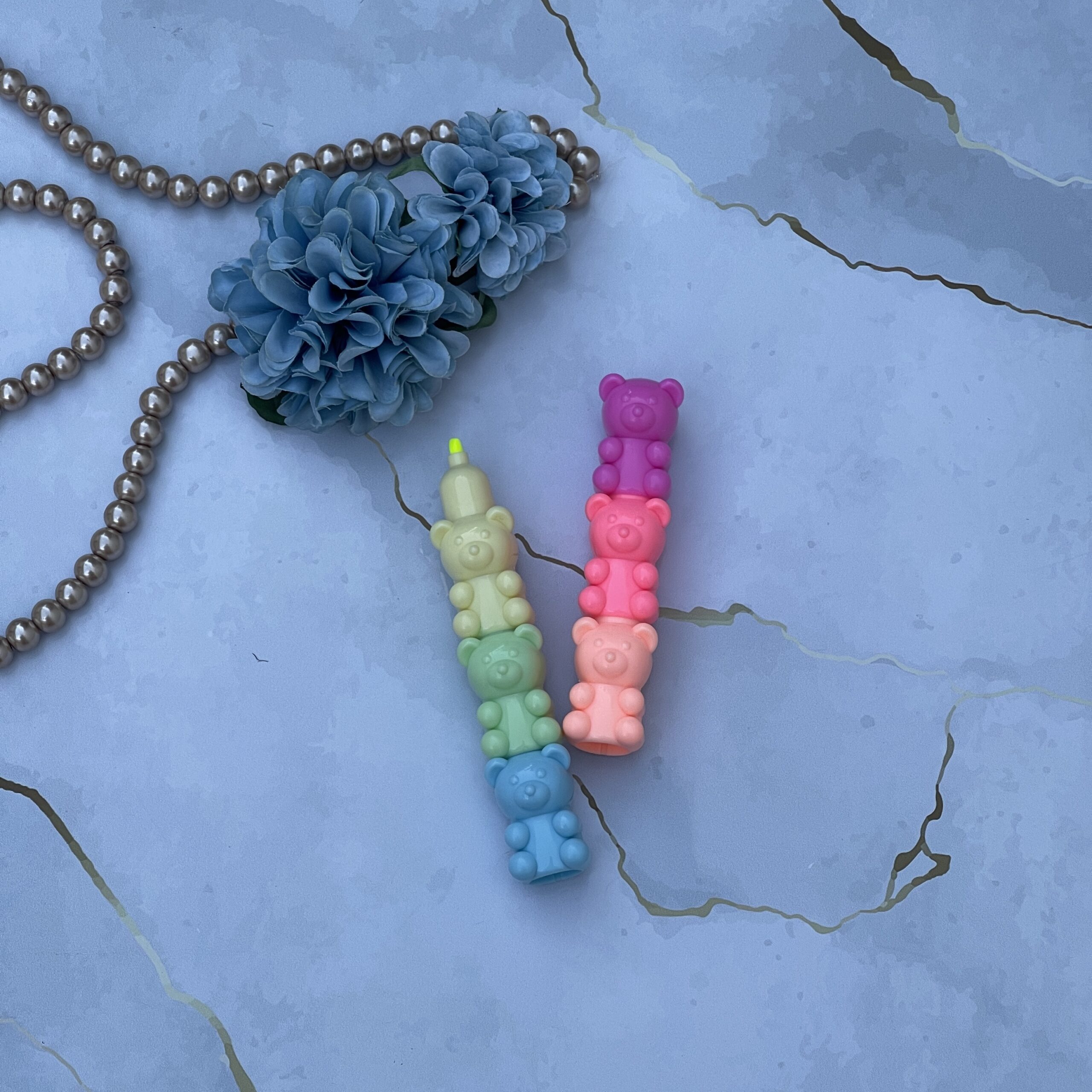 6 Colour Teddy Highlighter Stack