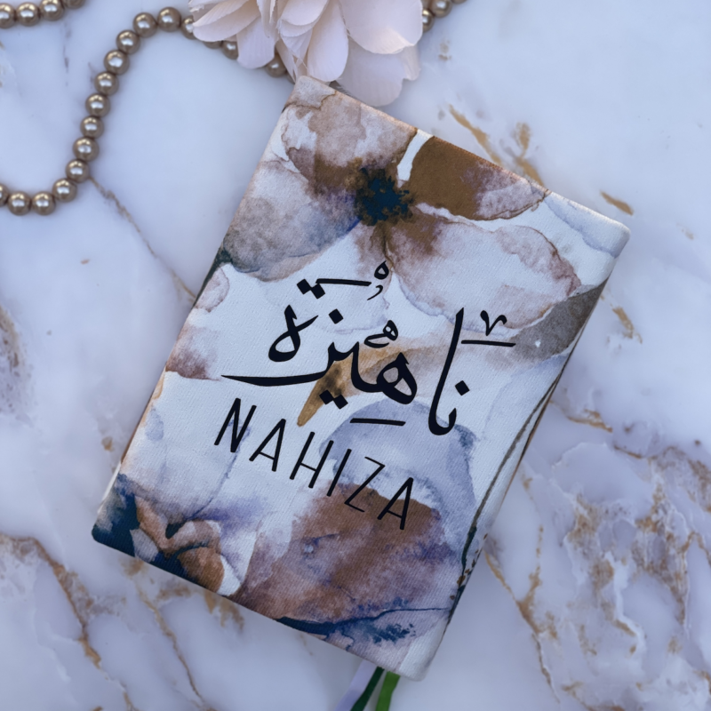 Quran Cover - Blue/Peach Floral Print
