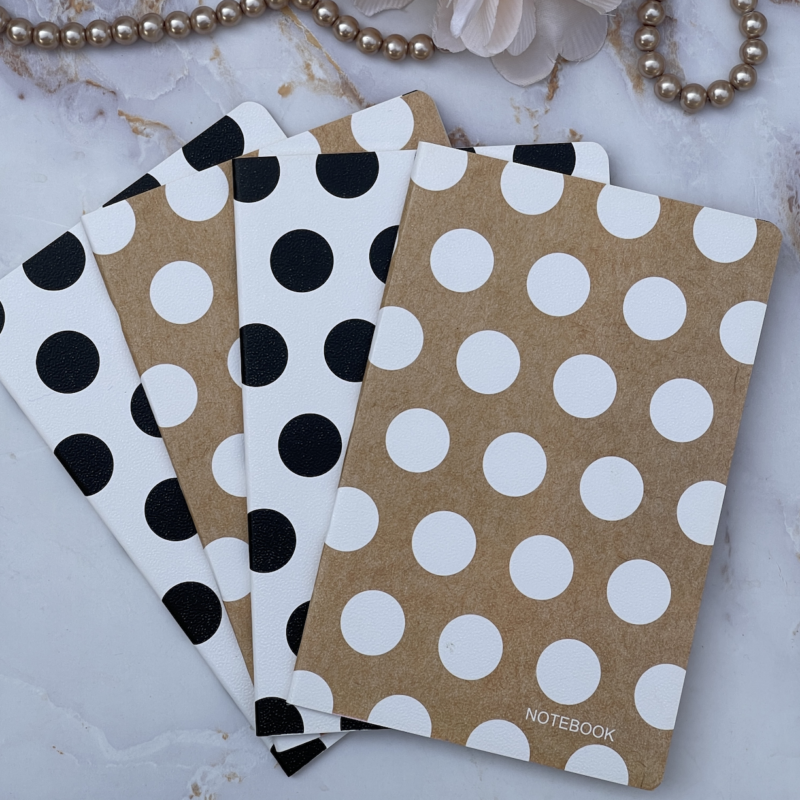 Beige & White Polka Dot Notebook Set