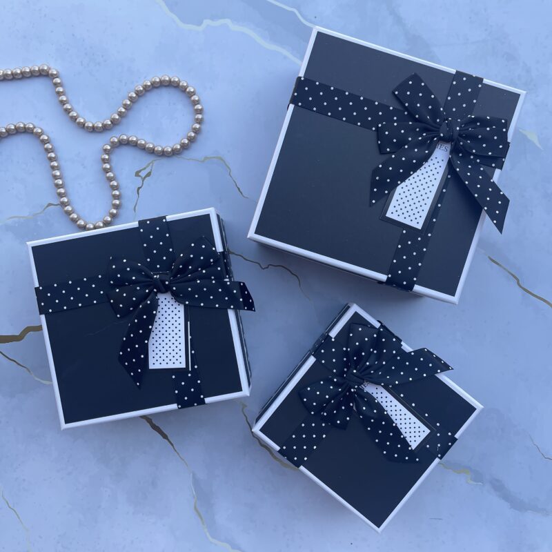 Black Polka Dot Gift Box - Large