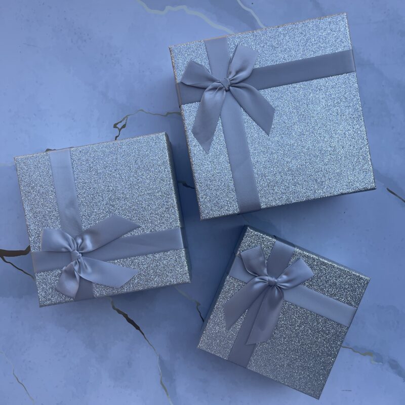 Silver Glitter Gift Box - Large
