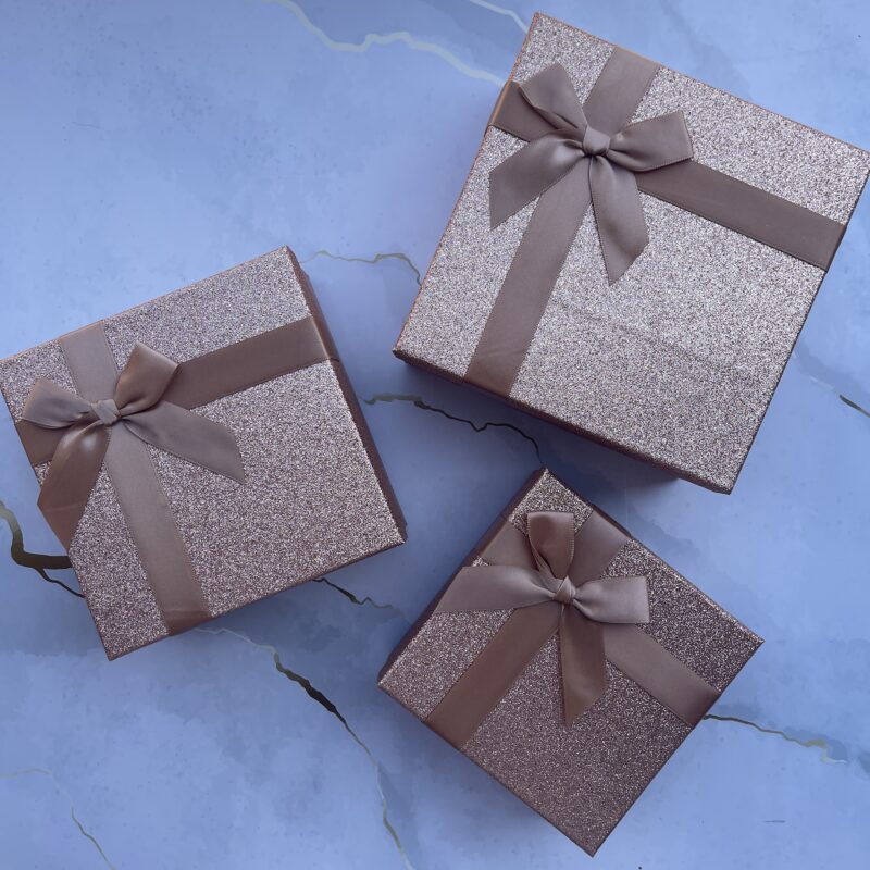 Rose Gold Glitter Gift Box - Small