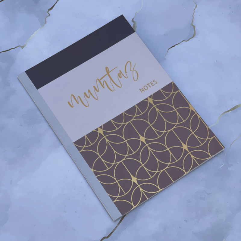 Brown Grey Geometric Pattern Notebook - B5