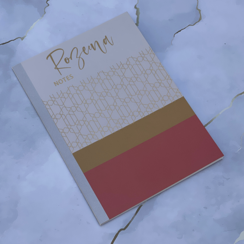 Peach Grey Geometric Pattern Notebook - B5