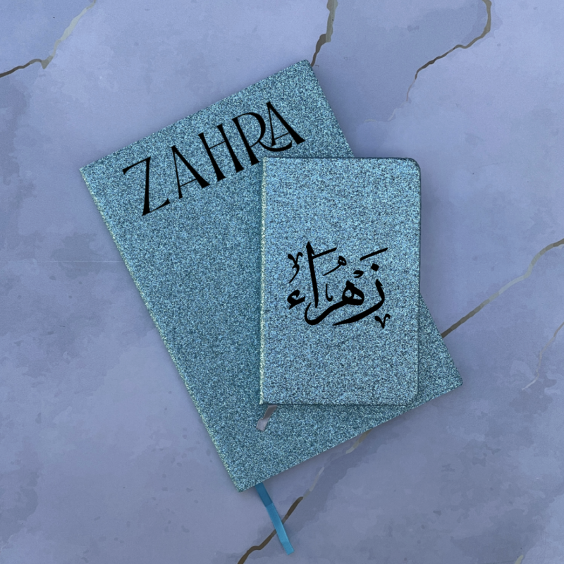 Blue Glitter Notebook Set