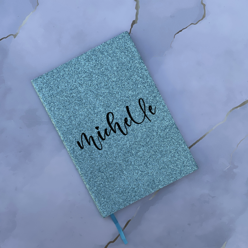 Blue Glitter Notebook A5