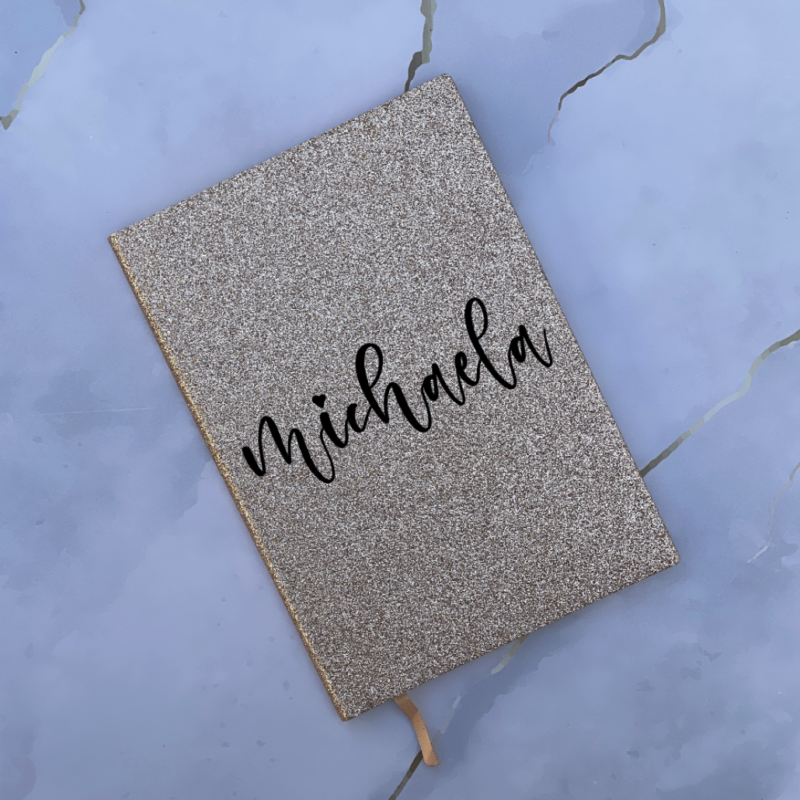 Gold Glitter Notebook A5