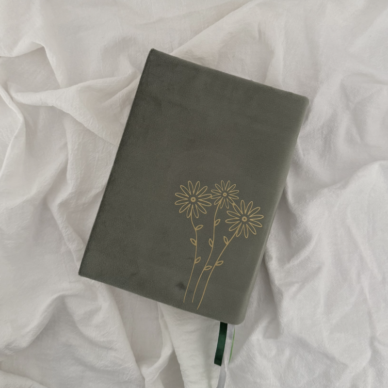 QURAN COVER – SAGE WITH FLOWER PRINT